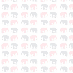 elephant in light gray and powder pink 