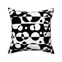 Black White Geometric Circle Abstract Design