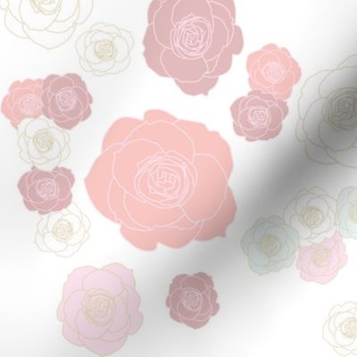 roses in red, pink and mint (lightened)