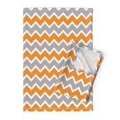 Orange Grey Gray Chevron Zigzag