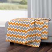 Orange Grey Gray Chevron Zigzag