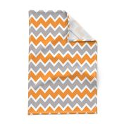 Orange Grey Gray Chevron Zigzag