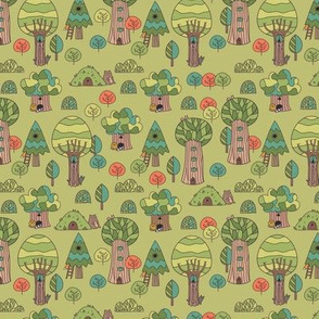 trees animals pattern