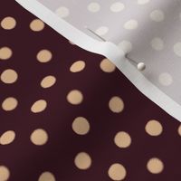 Boho Dots | Creme Brule Spots on Raspberry | Wine and Cream Polka Dot