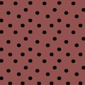 Boho Dots | Black Spots on Marsala | Wine Polka Dot