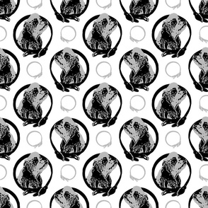 Collared Cocker Spaniel portraits - gray