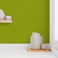 Classic Small White Dots on Bold Olive Green Background, Geometric White Swiss Polka Dots