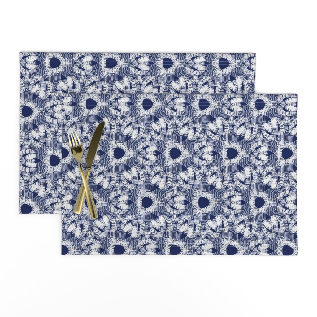 loopy lacy flowers indigo