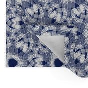 loopy lacy flowers indigo