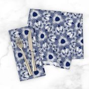 loopy lacy flowers indigo