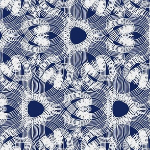 loopy lacy flowers indigo