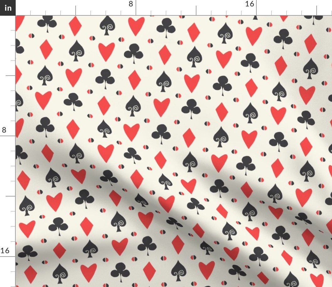 cards // suits spade alice in wonderland coordinate fabric pattern print diamond clover 