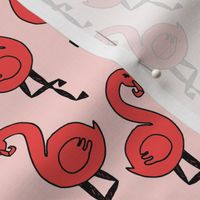 wonderland flamingo // pink and red alice in wonderland coordinating fairytale illustration pattern print