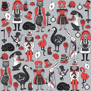 alice in wonderland // fairy tale cat mad hatter alice girls cosplay fairytale fabric andrea lauren fabric story illustration pattern 