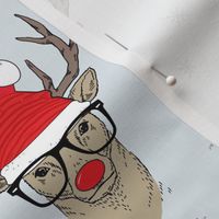 Hipster Rudolf with snowflake