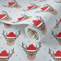 Hipster Rudolf with snowflake