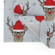 Hipster Rudolf with snowflake