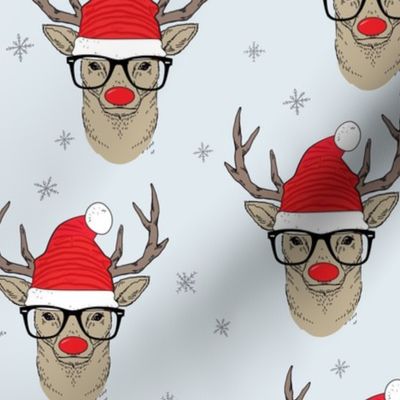 Hipster Rudolf with snowflake