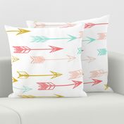 arrows // coral pink mint yellow baby nursery kids 