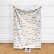 arrows // coral pink mint yellow baby nursery kids 