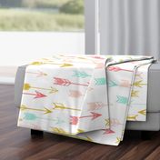 arrows // coral pink mint yellow baby nursery kids 