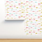 arrows // coral pink mint yellow baby nursery kids 