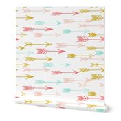 arrows // coral pink mint yellow baby nursery kids 