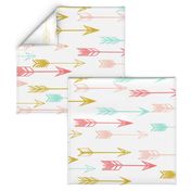 arrows // coral pink mint yellow baby nursery kids 