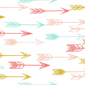 arrows // coral pink mint yellow baby nursery kids 