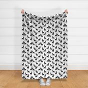 alpaca // black and white kids nursery baby llamas triangles 