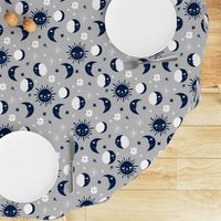 sun moon stars // navy and grey kids room decor 