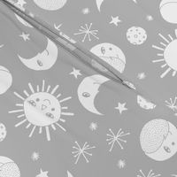 sun moon stars // grey kids nursery monochrome minimal baby kids design