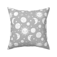 sun moon stars // grey kids nursery monochrome minimal baby kids design