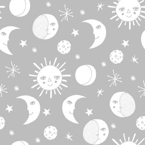 sun moon stars // grey kids nursery monochrome minimal baby kids design