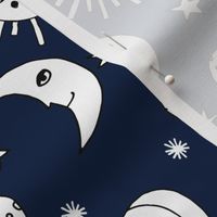 sun moon stars // navy blue kids nursery kids room sweet little girls night sky constellations