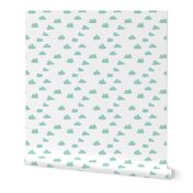 clouds // mint kids nursery baby kids mint and white quilt coordinate crib bedding baby