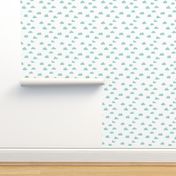 clouds // mint kids nursery baby kids mint and white quilt coordinate crib bedding baby