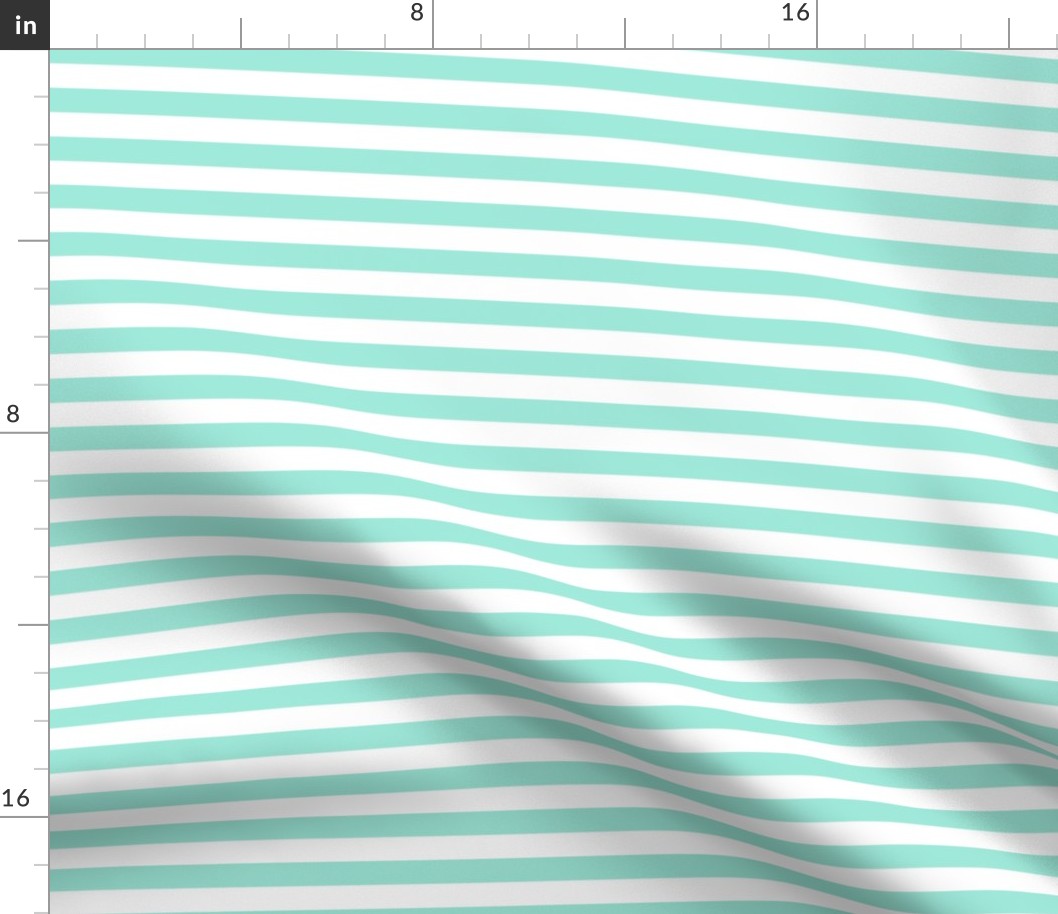 stripe // green mint bright seafoam aqua green 1" stripes for nursery baby girls