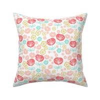 spring flowers // coral mint pink gold girly sweet floral flowers spring easter print