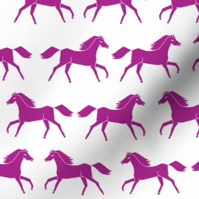 horses // running horses orchid purple girls girly illustration print