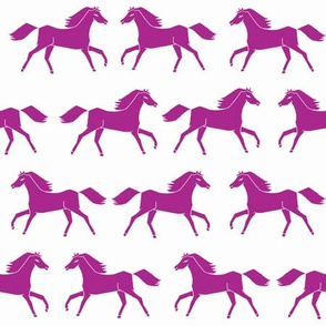 horses // running horses orchid purple girls girly illustration print