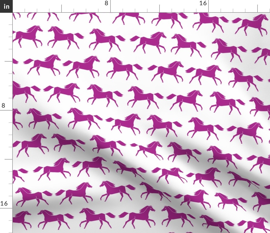 horses // running horses orchid purple girls girly illustration print