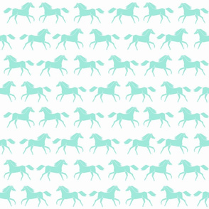 horses // mint horses white nursery baby girls girly cute illustration for little girls 