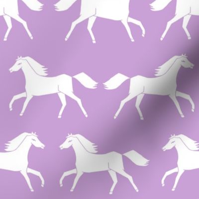 horses // purple pastel girly print horse little girls illustration pattern