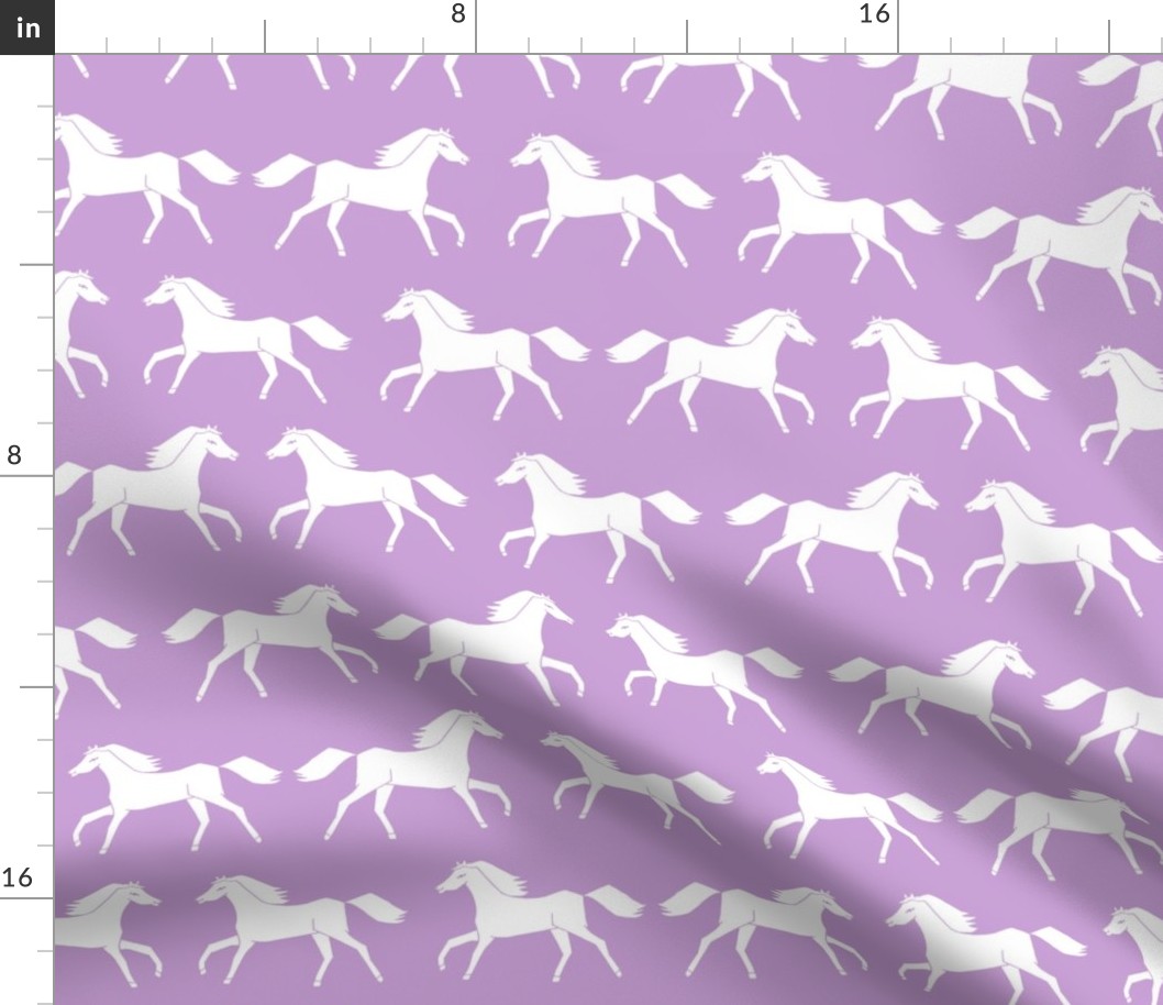 horses // purple pastel girly print horse little girls illustration pattern