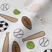 sports // gender neutral hand drawn basketball baseball soccer sports print