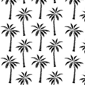 palm tree // black and white kids nursery summer tree palms print