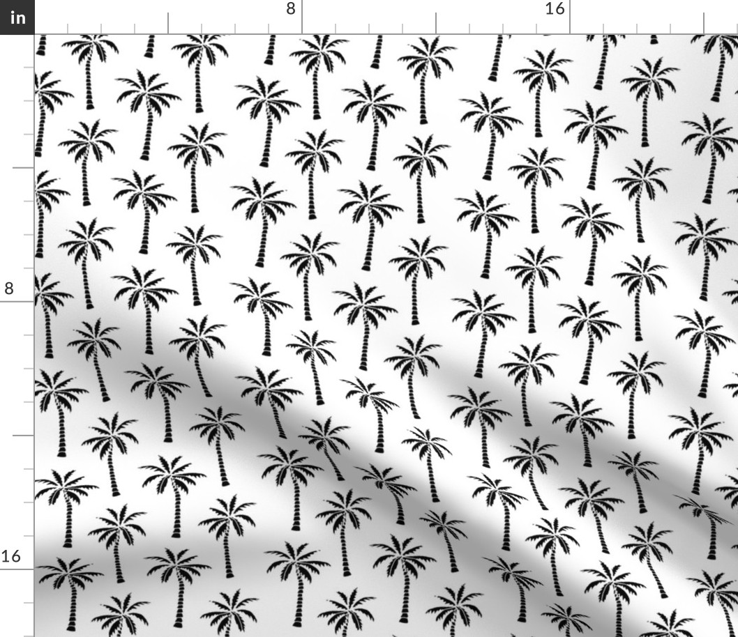 palm tree // black and white kids nursery summer tree palms print