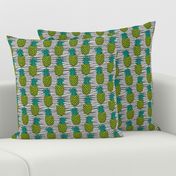 pineapple // summer exotic tropical black and white stripes trendy pineapple fruit