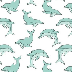 dolphin // mint summer ocean summer tropical print